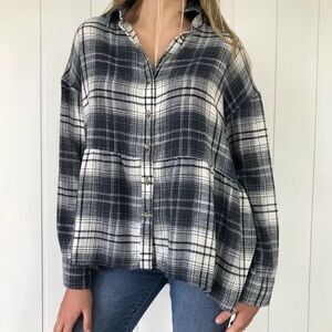 American eagle oversized plaid flannel tunic SMALL